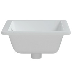 Évier salle de bain blanc 46,5x35x18 cm rectangulaire céramique