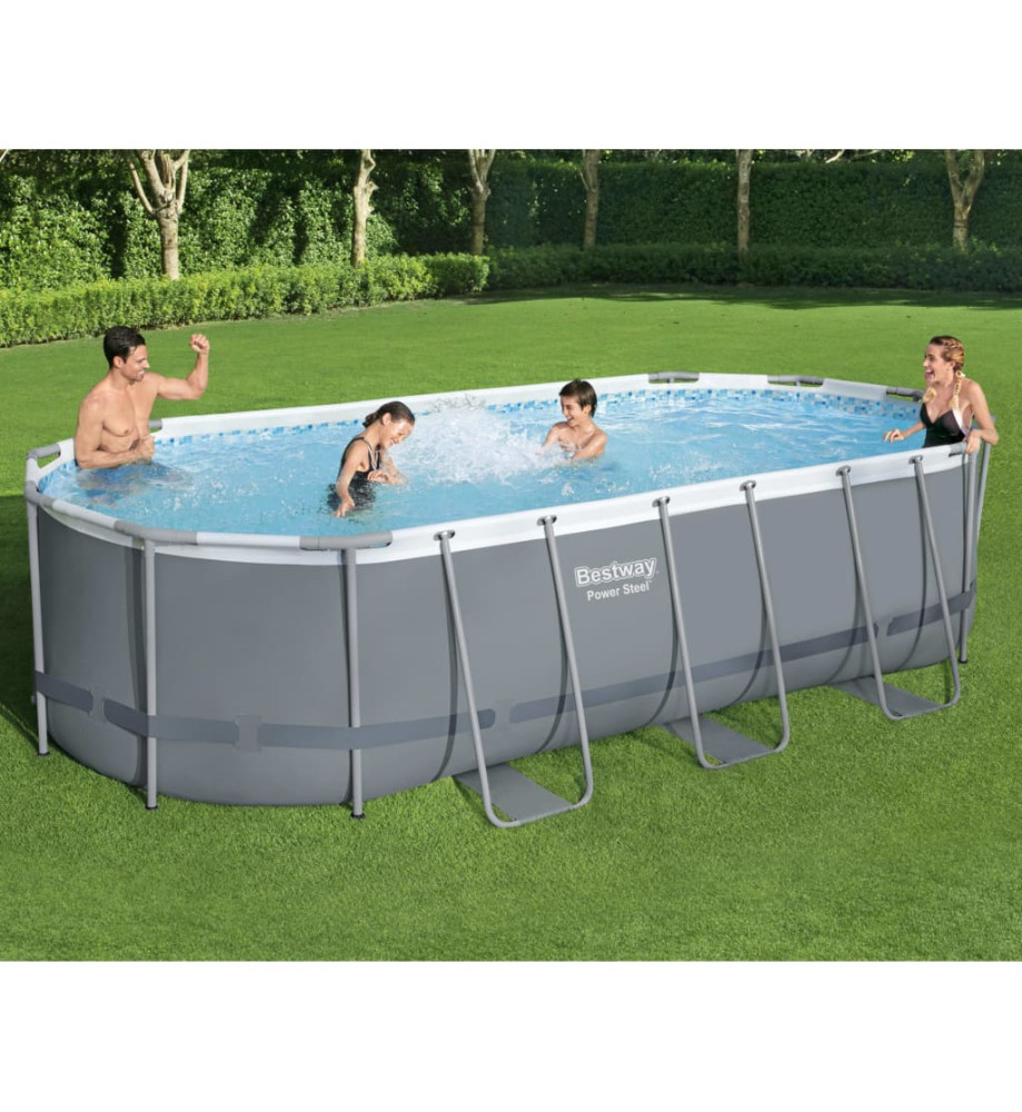 Bestway Piscine hors sol Power Steel Ovale 549x274x122 cm