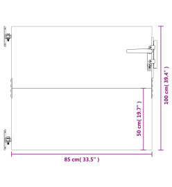 Portail de jardin 85x100 cm acier corten