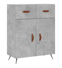 Buffet haut Gris béton 69,5x34x180 cm Bois d'ingénierie