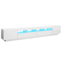 Meuble TV avec lumières LED Blanc brillant 260x35x40 cm