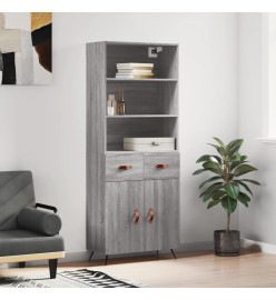 Buffet haut Sonoma gris 69,5x34x180 cm Bois d'ingénierie