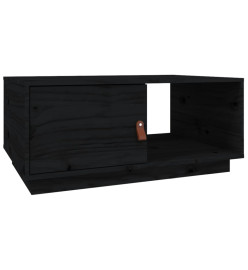 Table basse Noir 80x50x35,5 cm Bois massif de pin