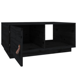 Table basse Noir 80x50x35,5 cm Bois massif de pin