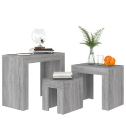 Tables basses gigognes 3 pcs sonoma gris bois d'ingénierie