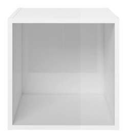 Meubles TV 4 pcs Blanc brillant 37x35x37 cm Aggloméré