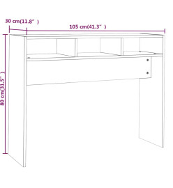 Table console Chêne fumé 105x30x80 cm Bois d'ingénierie