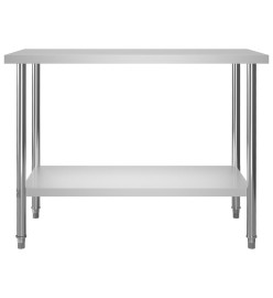 Table de travail de cuisine avec étagère 120x60x150 cm Inox