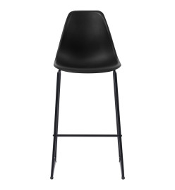 Chaises de bar lot de 6 noir plastique