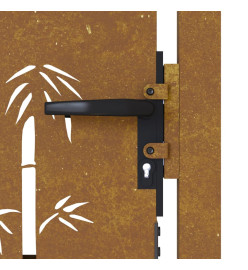 Portail de jardin 105x155 cm acier corten design de bambou