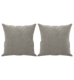 Coussins décoratifs 2 pcs Gris clair 40x40 cm Velours