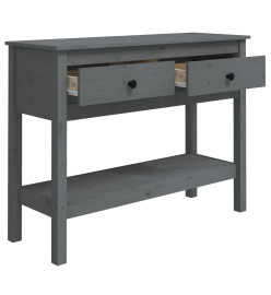 Table console Gris 100x35x75 cm Bois massif de pin