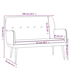 Banc Vert foncé 108x79x79 cm Velours