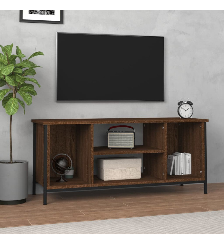 Meuble TV chêne marron 102x35x45 cm bois d'ingénierie