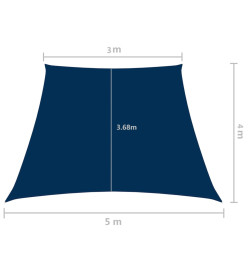 Voile de parasol Tissu Oxford trapèze 3/5x4 m Bleu
