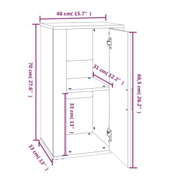 Buffet Gris béton 40x33x70 cm Bois d'ingénierie