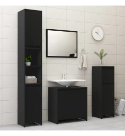 Ensemble de meubles de salle de bain 4 pcs Noir Aggloméré