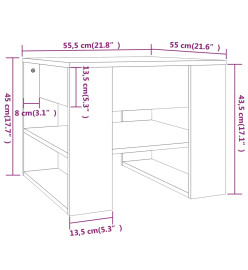 Table basse Chêne fumé 55,5x55x45 cm Bois d'ingénierie