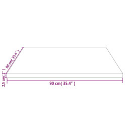 Dessus de table blanc 90x90x2,5 cm bois de pin massif