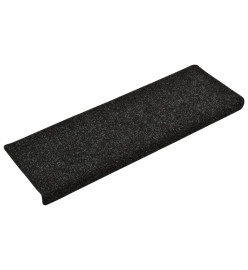 Tapis de marches d'escalier 10 pcs Noir 65x21x4 cm Aiguilleté