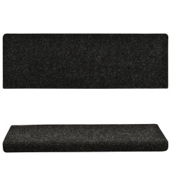 Tapis de marches d'escalier 10 pcs Noir 65x21x4 cm Aiguilleté