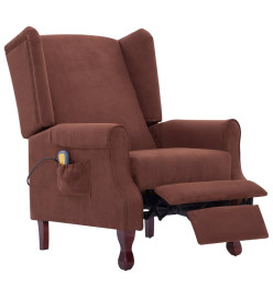 Fauteuil inclinable de massage Marron Tissu