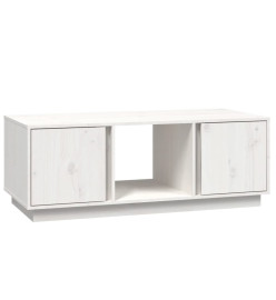 Table basse Blanc 110x50x40 cm Bois massif de pin