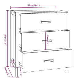 Buffet Noir 62x38x70 cm Bois d'ingénierie