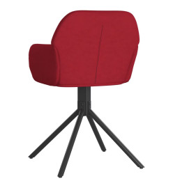 Chaises pivotantes salle à manger 2 pcs Rouge bordeaux Velours