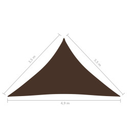 Voile de parasol Tissu Oxford triangulaire 3,5x3,5x4,9 m Marron