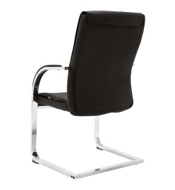 Chaise de bureau cantilever Noir Similicuir