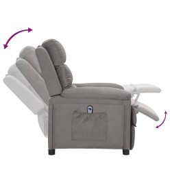 Fauteuil inclinable électrique Gris clair Tissu