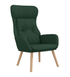 Chaise de relaxation Vert foncé Tissu