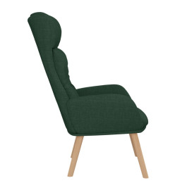 Chaise de relaxation Vert foncé Tissu