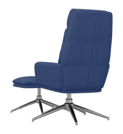 Chaise de relaxation avec tabouret Bleu Tissu