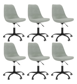 Chaises pivotantes à manger lot de 6 Gris clair Tissu