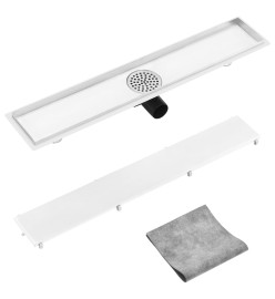 Drain de douche avec couvercle 2 en 1 73x14 cm Acier inoxydable