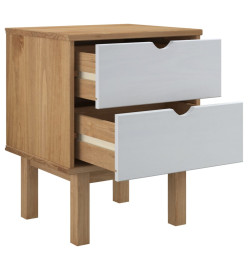 Table de chevet OTTA Marron et blanc 46x39,5x57 cm Bois de pin