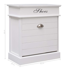 Armoire à chaussures Blanc 50 x 28 x 58 cm Bois de Paulownia