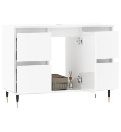 Armoire de salle de bain blanc brillant 80x33x60 cm