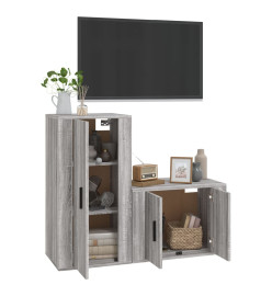 Ensemble de meubles TV 2 pcs Sonoma gris Bois d'ingénierie