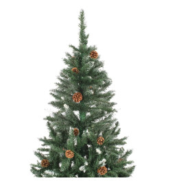 Sapin de Noël avec pommes de pin et paillettes blanches 180 cm