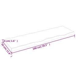 Comptoir de salle de bain marron clair 100x30x4 cm bois traité