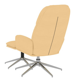 Chaise de relaxation avec tabouret Blanc crème Similicuir daim