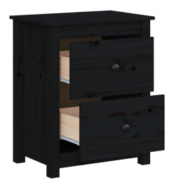 Tables de chevet 2 pcs Noir 50x35x61,5 cm Bois de pin massif