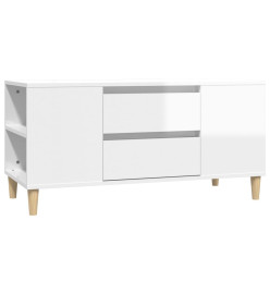 Meuble TV Blanc brillant 102x44,5x50 cm Bois d'ingénierie