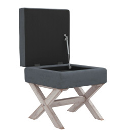 Tabouret de rangement Gris foncé 45x45x49 cm Velours