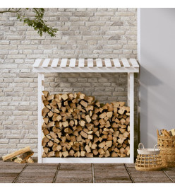 Support pour bois de chauffage Blanc 108x64,5x110cm Bois de pin