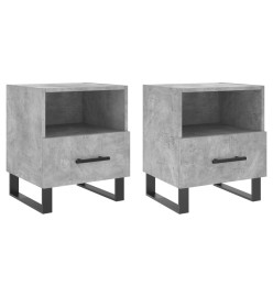 Tables de chevet 2pcs gris béton 40x35x47,5cm bois d’ingénierie