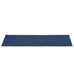 Tapis d'escalier autocollants Rectangulaire 15 pcs 76x20cm Bleu